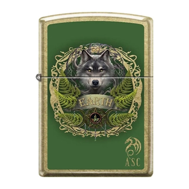Zippo Earth Wolf Anne Stokes Collection